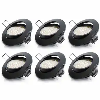 Netto Marken-Discount Brandson 6x LED Deckenspots dimmbar & schwenkbar Einbaustrahler mit Aluminium Rahmen in schwarz Angebot