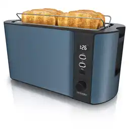 Netto Marken-Discount Arendo 4-Scheiben-Toaster mit Restzeitanzeige, Langschlitz-Toaster, Auftaufunktion, 6 Stufen, Blau Angebot