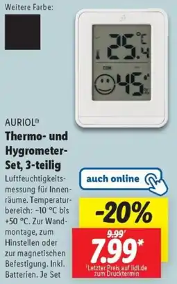 Lidl AURIOL Thermo- und Hygrometer Set, 3-teilig Angebot