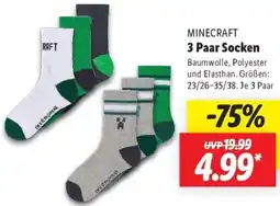 Lidl MINECRAFT 3 Paar Socken Angebot