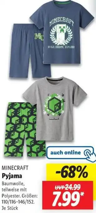 Lidl MINECRAFT Pyjama Angebot