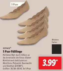 Lidl esmara 5 Paar Füßlinge Angebot