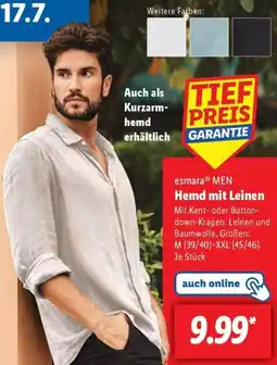 Lidl esmara MEN Hemd mit Leinen Angebot