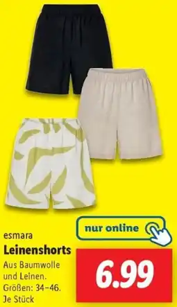 Lidl esmara Leinenshorts Angebot