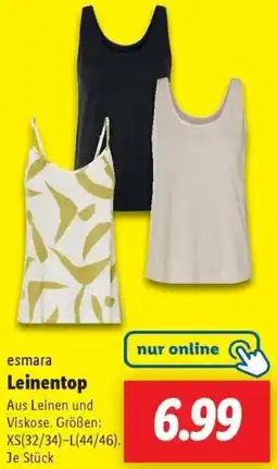 Lidl esmara Leinentop Angebot