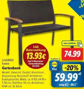 Lidl LIVARNO home Gartenbank Angebot