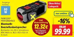 Lidl PARKSIDE PERFORMANCE Bluetooth Baustellenlautsprecher Angebot