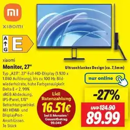 Lidl Xiaomi Monitor, 27" Angebot