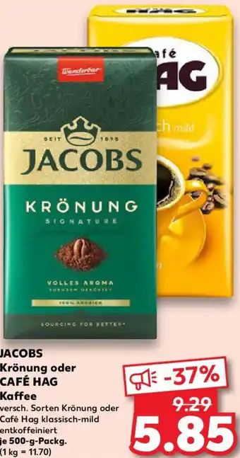 Kaufland JACOBS Krönung oder CAFÉ HAG Kaffee Angebot