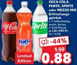 Kaufland COCA-COLA, FANTA, SPRITE oder MEZZO MIX Erfrischungsgetränk Angebot