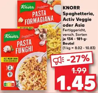Kaufland KNORR Spaghetteria, Activ Veggie oder Asia Angebot
