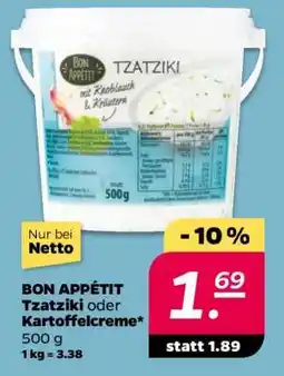 NETTO BON APPÉTIT Tzatziki oder Kartoffelcreme Angebot