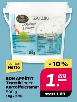 NETTO BON APPÉTIT Tzatziki oder Kartoffelcreme Angebot