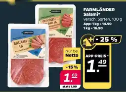NETTO FARMLÄNDER Salami Angebot