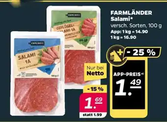 NETTO FARMLÄNDER Salami Angebot