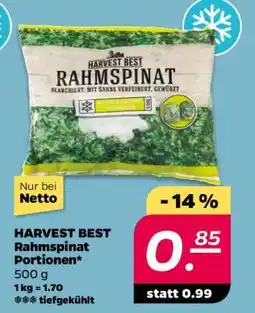 NETTO HARVEST BEST Rahmspinat Portionen Angebot