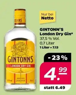 NETTO GINTONN’S London Dry Gin Angebot