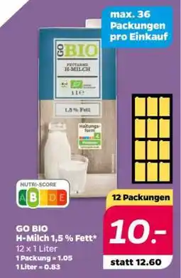 NETTO GO BIO H-Milch 1,5 % Fett Angebot
