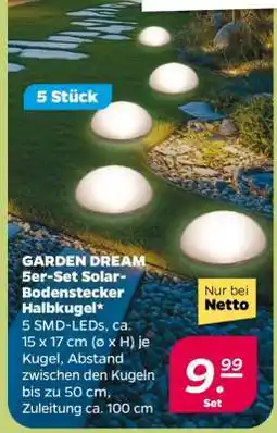 NETTO GARDEN DREAM 5er-Set Solar-Bodenstecker Halbkugel Angebot