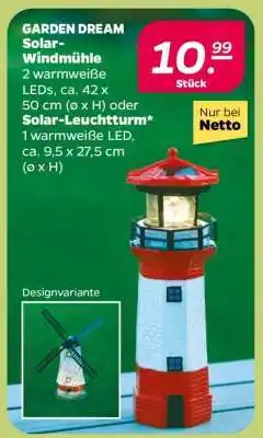 NETTO GARDEN DREAM Solar-Windmühle oder Solar-Leuchtturm Angebot