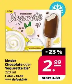 NETTO kinder Chocolate oder Yogurette Eis Angebot