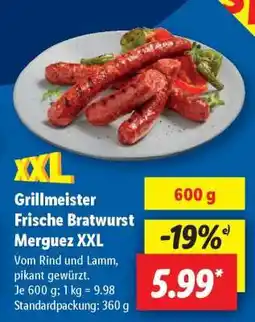 Lidl Grillmeister Frische Bratwurst Merguez XXL Angebot