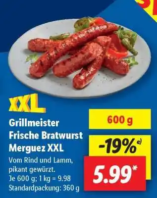 Lidl Grillmeister Frische Bratwurst Merguez XXL Angebot
