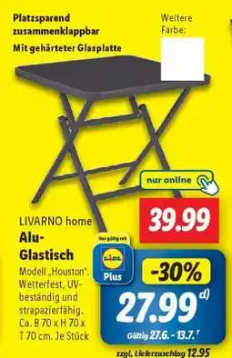 Lidl LIVARNO home Alu-Glastisch Angebot