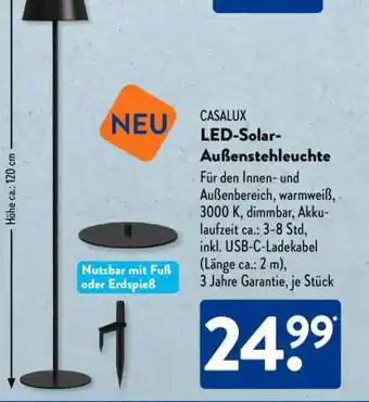 Aldi Süd CASALUX LED-Solar-Außenstehleuchte Angebot