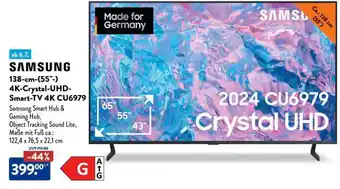 Aldi Süd SAMSUNG 138-cm-(55)-4K-Crystal-UHD-Smart-TV 4K CU6979 Angebot