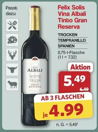 Famila Nord West Felix Solis Vina Albali Tinto Gran Reserva Angebot