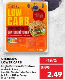 Kaufland STEINER'S LOWER CARB High-Protein-Brötchen Angebot