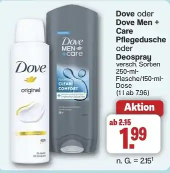 Famila Nord West Dove oder Dove Men + Care Pflegedusche oder Deospray Angebot