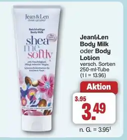 Famila Nord West Jean&Len Body Milk oder Body Lotion Angebot