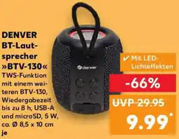 Kaufland DENVER BT-Lautsprecher BTV-130 Angebot