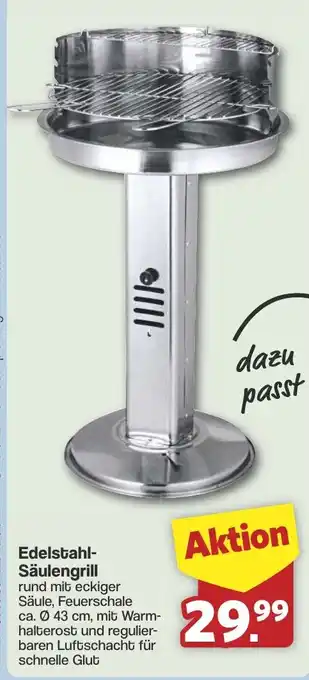 Famila Nord West Edelstahl- Säulengrill rund Angebot