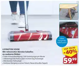 Famila Nord West LIVINGTON VOOM Mit rotierenden Bürsten kabellos zu sauberen Böden Angebot