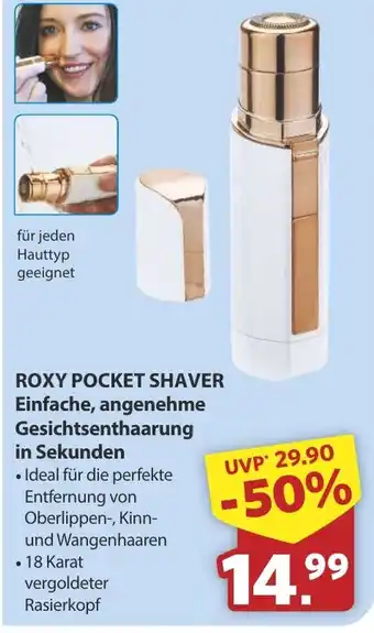 Famila Nord West ROXY POCKET SHAVER Einfache, angenehme Gesichtsenthaarung in Sekunden Angebot