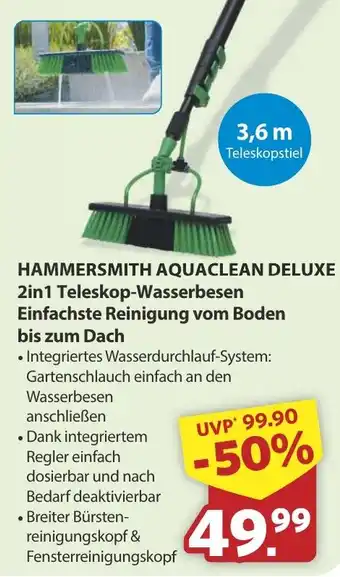 Famila Nord West HAMMERSMITH AQUACLEAN DELUXE 2in1 Teleskop-Wasserbesen Einfachste Reinigung vom Boden bis zum Dach Angebot