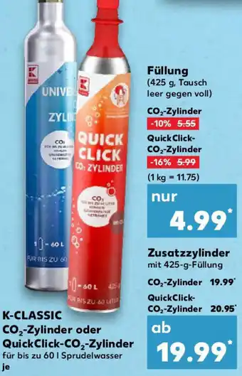 Kaufland K-CLASSIC CO₂-Zylinder oder Quick Click-CO₂-Zylinder Angebot