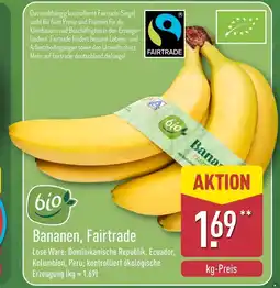 Aldi Nord Bio bananen, fairtrade Angebot