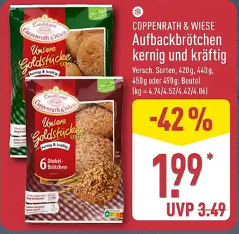 Aldi Nord Coppenrath & wiese aufbackbrötchen kernig und kräftig Angebot