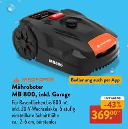 Aldi Nord Yard force mähroboter mb 800, inkl. garage Angebot