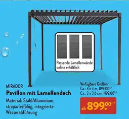Aldi Nord Mirador pavillon mit lamellendach Angebot