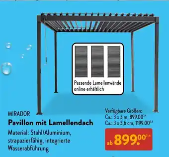 Aldi Nord Mirador pavillon mit lamellendach Angebot