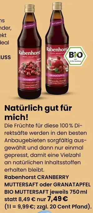 Vitalia Rabenhorst cranberry muttersaft Angebot