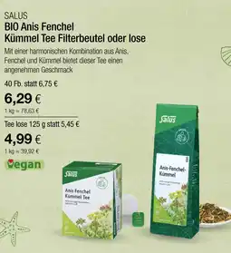 Vitalia Salus bio anis fenchel kümmel tee filterbeutel Angebot
