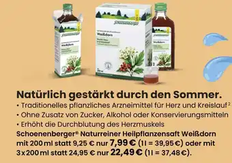 Vitalia Schoenenberger naturreiner heilpflanzensaft weißdorn Angebot
