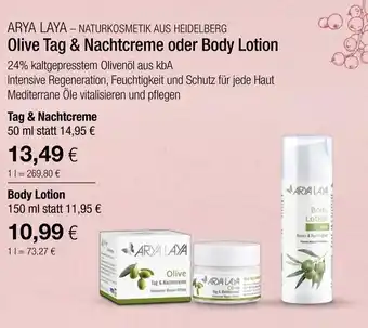 Vitalia Arya laya olive tag & nachtcreme Angebot