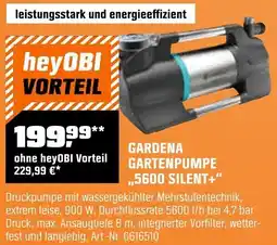 OBI Gardena gartenpumpe ,,5600 silent+" Angebot